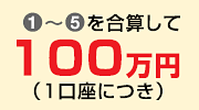 (1)〜(5)を合算して100万円（1口座につき）
