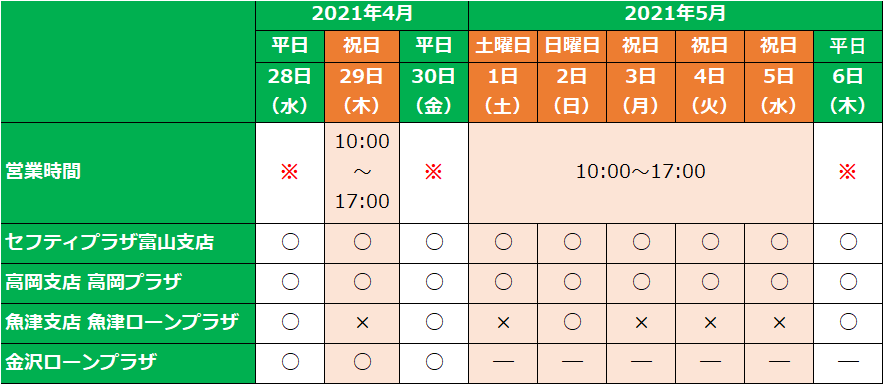 ゴールデンウィーク期間中の営業のご案内 お知らせ 富山第一銀行